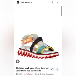 Christian Louboutin (Sz 12)Men's Summer Loubishark Red Sole Sandal Sneakers